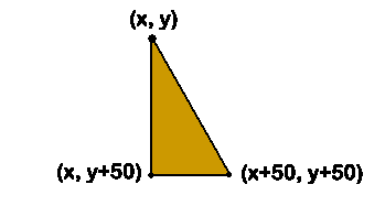 right triangle with vertices labeled